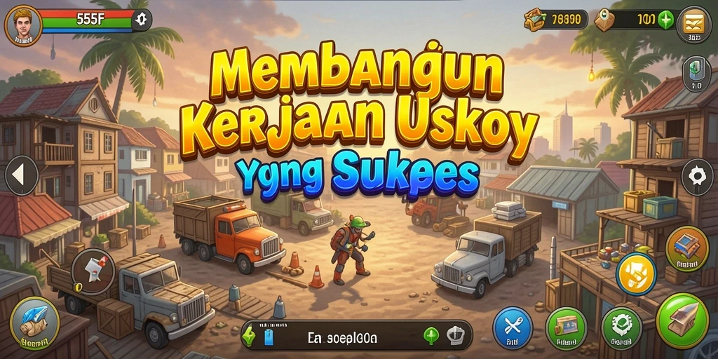 Screenshot gameplay 555F yang menampilkan grafik Tycoon yang menarik.