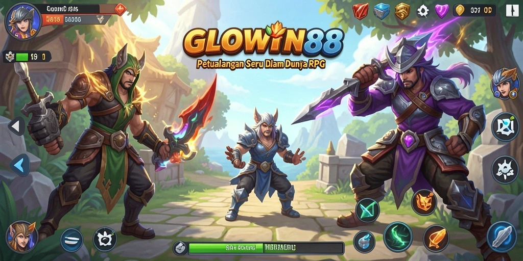 Tampilan gameplay GLOWIN88 yang seru dengan pertarungan epik.