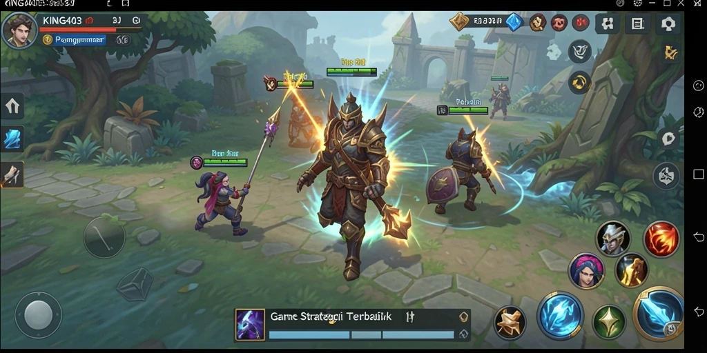Tampilan gameplay yang intens dalam KING403, menampilkan strategi dan taktik berkualitas.