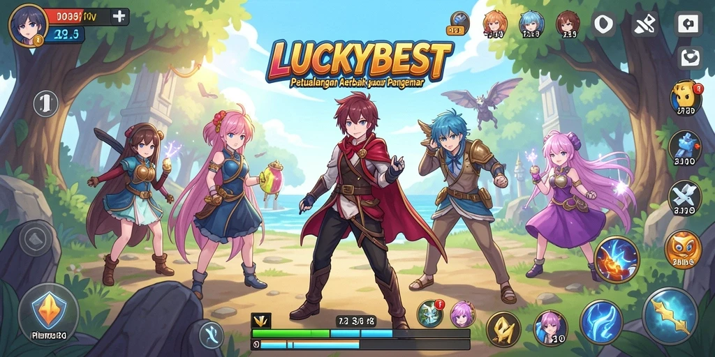 Tampilan gameplay LUCKYBEST yang penuh aksi dan warna.