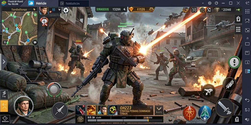 Tangkapan layar gameplay yang intens dan strategis dalam OH222.
