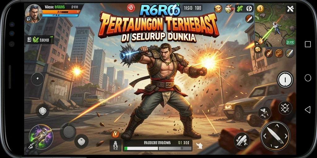 Gameplay seru R6R6 dengan pertarungan karakter yang intens.