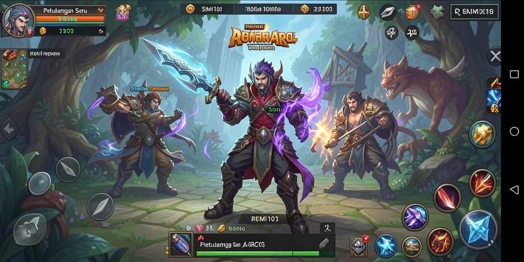 Menampilkan aksi seru dalam permainan ARPG.