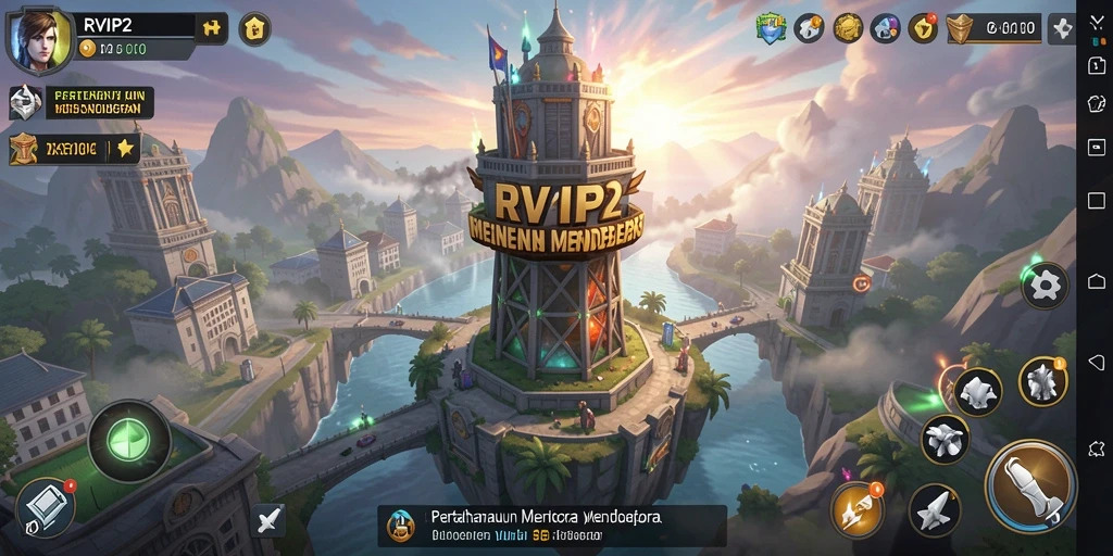 Tangkapan layar gameplay dari RVIP2 menunjukkan menara beraksi melawan gelombang musuh.