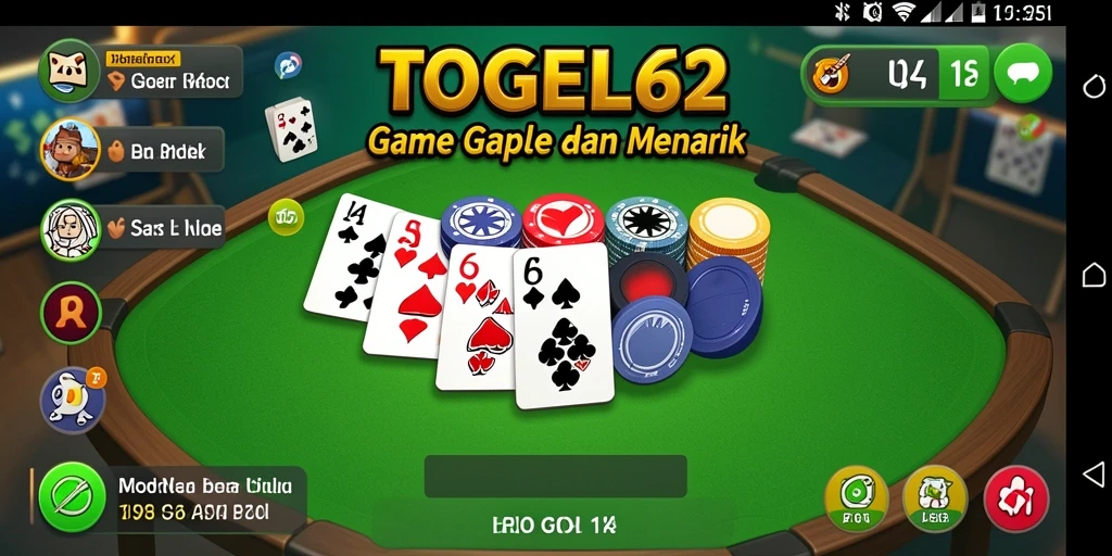 Tampilan menarik gameplay Gaple TOGEL62 yang seru dan interaktif.
