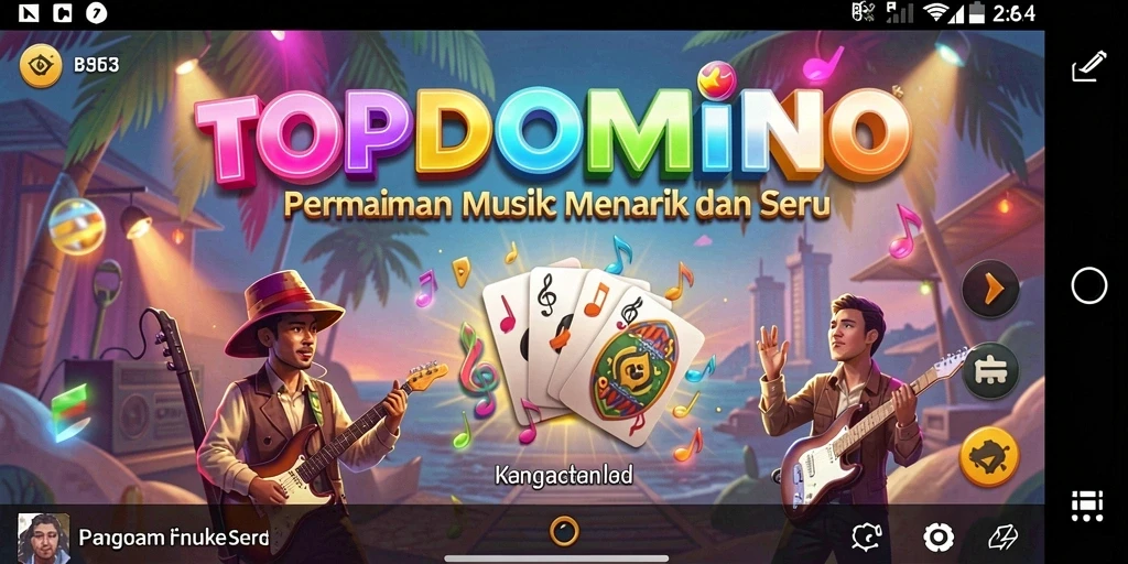 Tampilan gameplay menarik dengan berbagai genre musik.